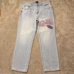 Von Dutch Women's Patched Straight-Leg Jeans Size 31 New Without Tags